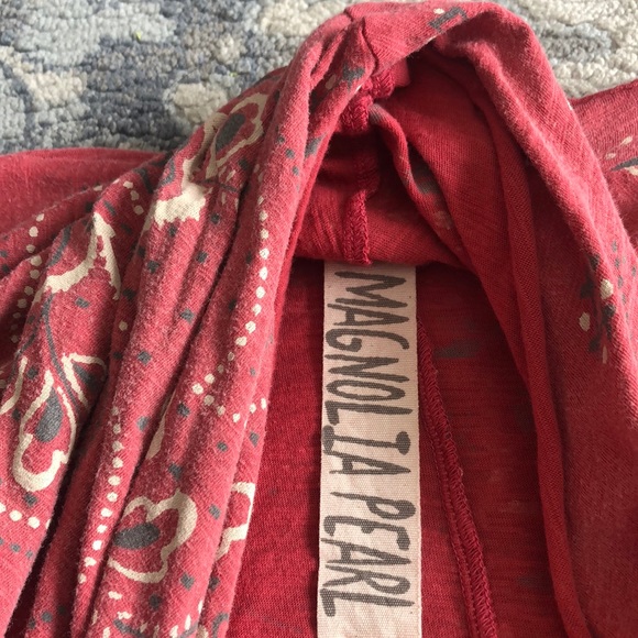 MAGNOLIA PEARL Stargazer Bandana red cardigan - Picture 7 of 14